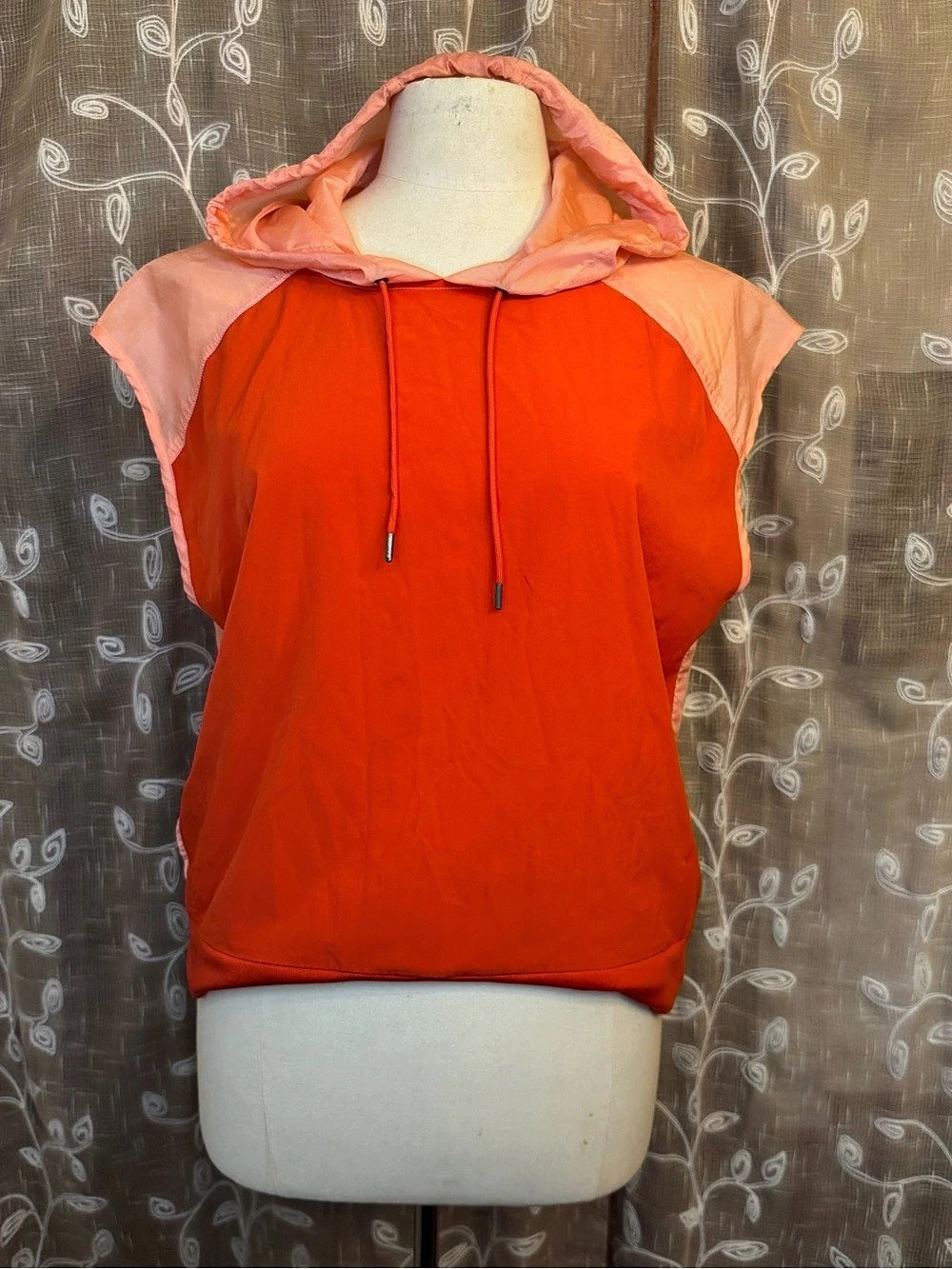 Orange & Pink Hooded Athletic Top